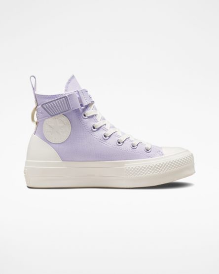 Sapatos Plataforma Converse Chuck Taylor All Star Lift Utility Alças Cano Alto Feminino Roxo Roxo | PT I098P7T